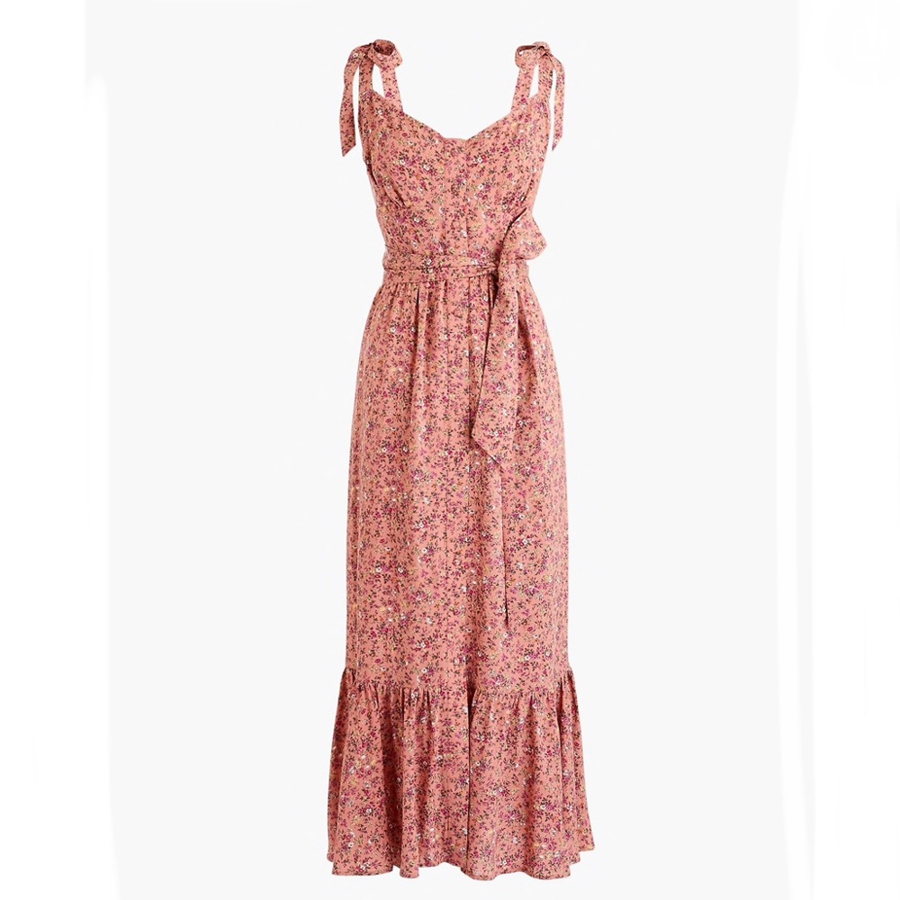 J.Crew Button-front midi dress with ruffle hem
